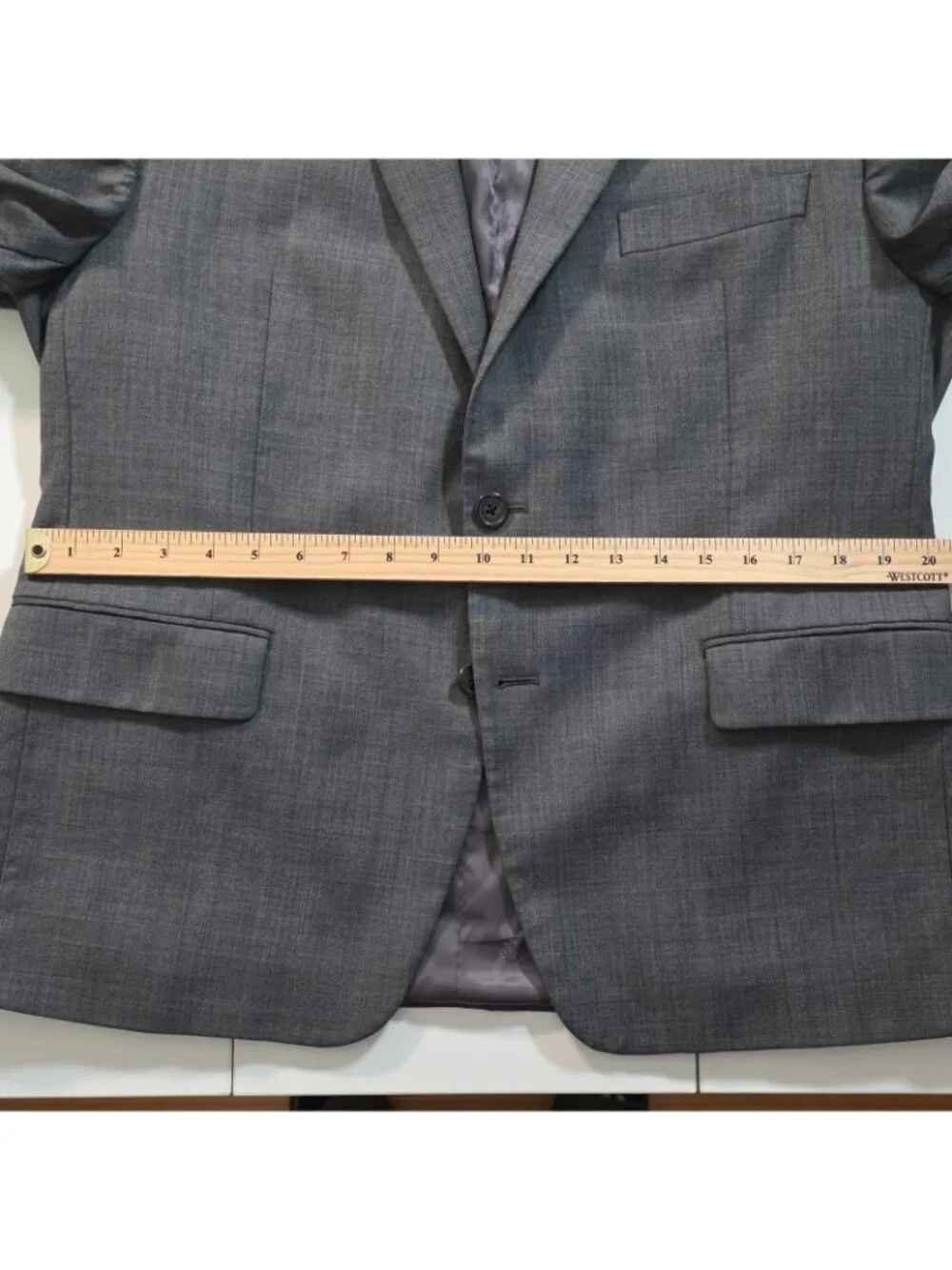 Ralph Lauren Blazer Men US 42S Gray Wool 2B 2V Lined SB Business Edgy Minimalist